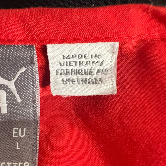 PUMA Men’s Windbreaker Jacket L Red Black Hooded Pullover Drawstring Athletic‎ - Picture 7 of 12